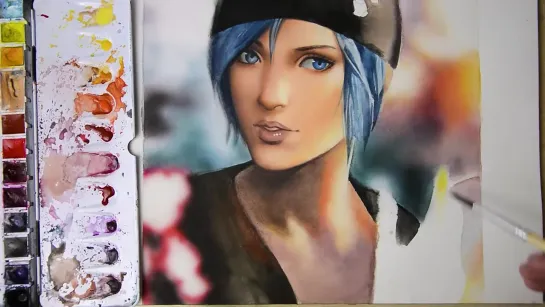 Life is Strange-Chloe.Watercolor portrait.