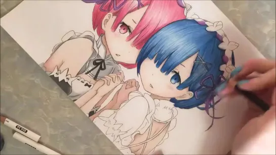 Speed drawing-Re.Zero-Rem  Ram