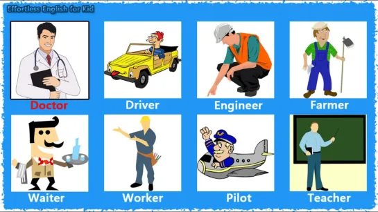 Vocabulary for kids - Jobs and Occupations (Commonly used)