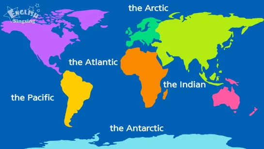 Kids vocabulary - Our Planet, Earth - continents  oceans - English educational video for kids