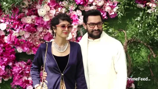 Aamir Khan and Kiran Rao arrive Akash Ambani  Shloka Mehta Wedding Bash