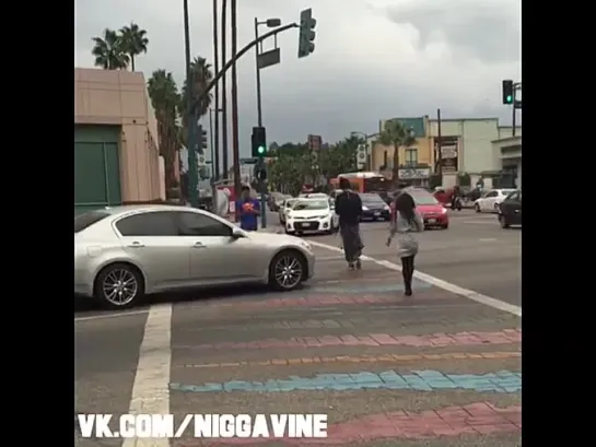 When cars disrespect the Crosswalk Line (Nigga Vine)