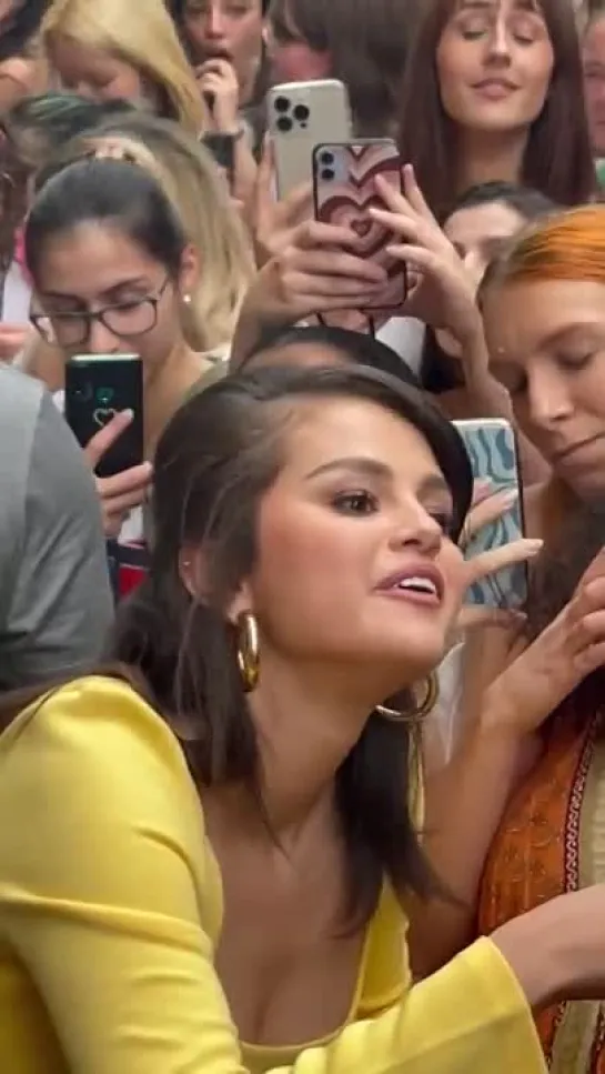 Selena Gomez meeting fans in London