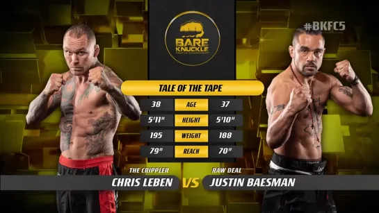 Justin Baesman vs. Chris Leben [06.04.2019 Bare Knuckle FC 5]