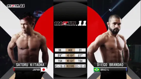 Satoru Kitaoka vs. Diego Brandão [29.07.2018 Rizin FF 11]