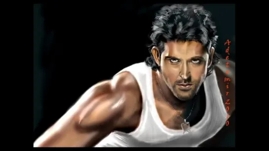 painting of Hrithik Roshans portraits Портреты Ритика Рошана