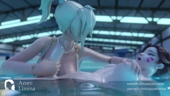 [Overwatch] O sexo na piscina das pistoleiras D.VA e Mercy