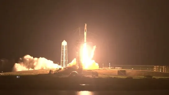 Liftoff of Falcon 9 and Dragon