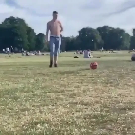 Hero playing football in London today