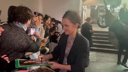 Emma Watson Braves Pouring Rain To Delight Fans At Milan Fashion Week