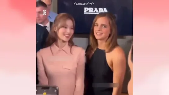 TWICE Sana with Emma Watson At Milan Fashion Week