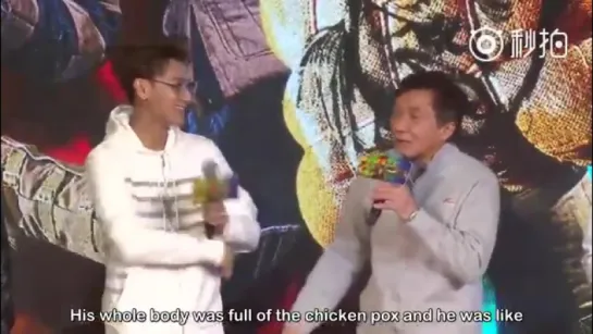 [ENG] 161208 Jackie Chan imitating Tao's rapping hand gestures