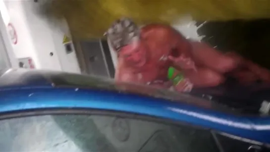 Man Going In A Car Wash Naked