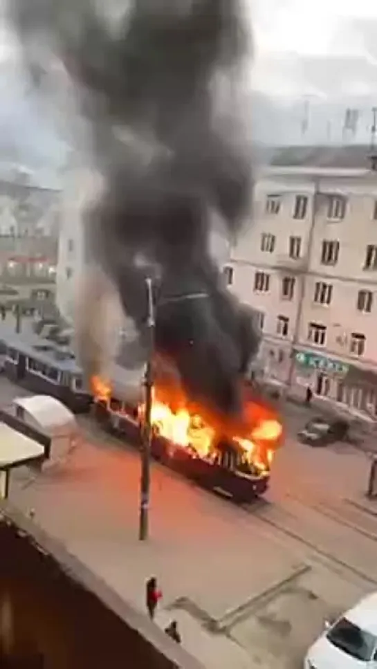 В Н. Новгороде немного подгорел трамвай