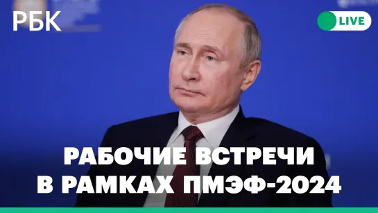 Путин проводит рабочие встречи на полях ПМЭФ-2024. Прямая трансляция