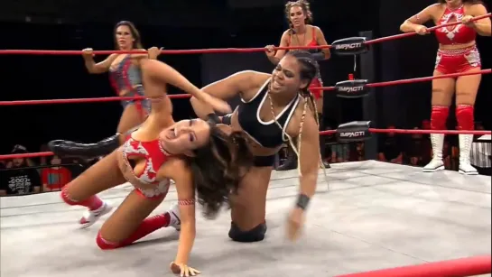 The IInspiration, Chelsea Green & Mickie James vs The Influence, Savannah Evans & Tasha Steelz (w/Kaleb With A K)