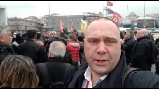 Турция, Стамбул, 02.03.2019г. Трудовой коллектив вышел на митинг.