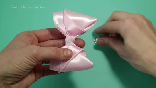 Бантик из атласной ленты Канзаши DIY Satin Ribbon bow Fita de cetim