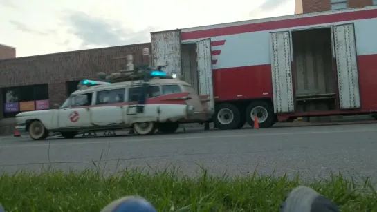 Ecto-1 on the set of new Ghostbusters 2020 film!