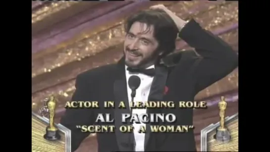 Al Pacino Wins Best Actor- 1993 Oscars