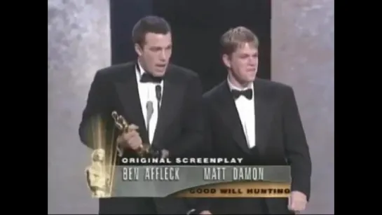 Ben Affleck and Matt Damon Win Original Screenplay- 1997 Oscars