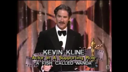 Kevin Kline Wins Supporting Actor- 1989 Oscars