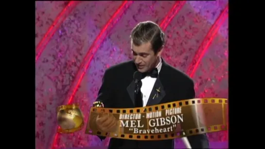 Mel Gibson Wins Best Director Motion Picture - Golden Globes (1996)