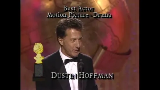 Dustin Hoffman Wins Best Actor Motion Picture Drama - Golden Globes (1989)