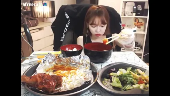 자메이카통다리구이 케이준샐러드 먹방 ! 슈기Mukbang