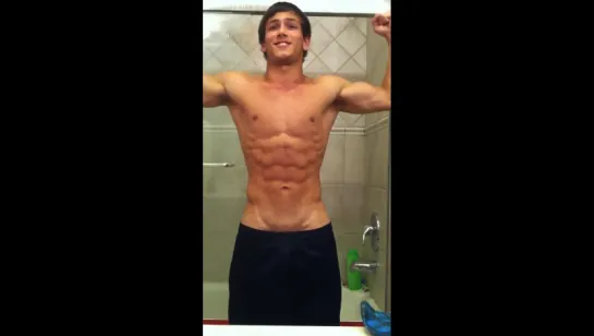 18 y/o handsome athlete Michael Hoffman Flexing