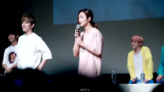 150802 광주팬싸인회 정한 센 멘트 (승관이가 말하길.) (1)