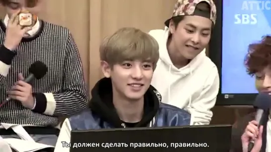 150413 EXO Funny Ladies Voice Introduction cut @ Cultwo Show [рус.саб]