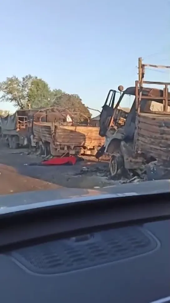 Destroyed Russian column in Kursk region