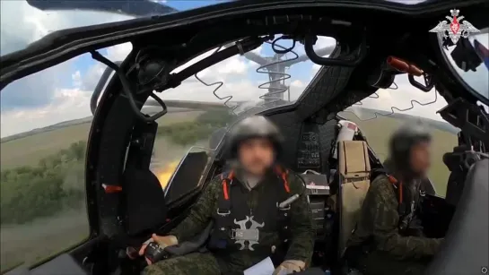 ️  ️The crew of the Ka-52M helicopter hit an enemy stronghold and work force in the area of responsibility of the Vostok force g