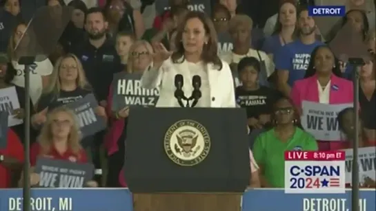 Harris embarrassed herself after a remark to pro-Palestinian activists in Detroit