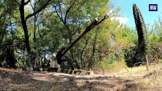 Combat work of the D-30 howitzer crews of the North group of forces in the area of ​​a special military operation