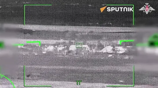 Russia's Ministry of Defense showed footage of Ka-52 helicopter strikes with S-8 missiles on Ukrainian equipment on the border w