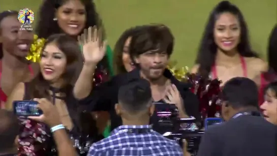 Trinbago Knight Riders win by 22 Runs and King Khan is out on the field to thank