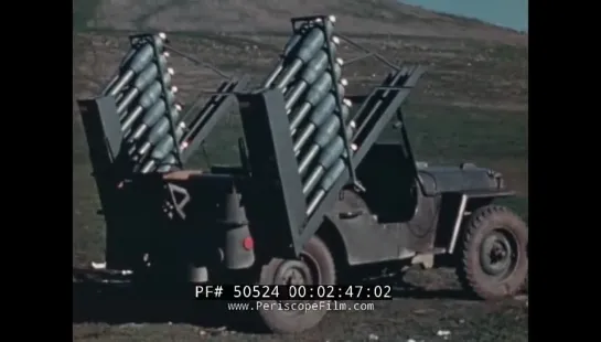 WWII DEMONSTRATION OF JEEP MOUNTED ROCKET LAUNCHERS M-8 ROCKET CAMP PENDELTON 19