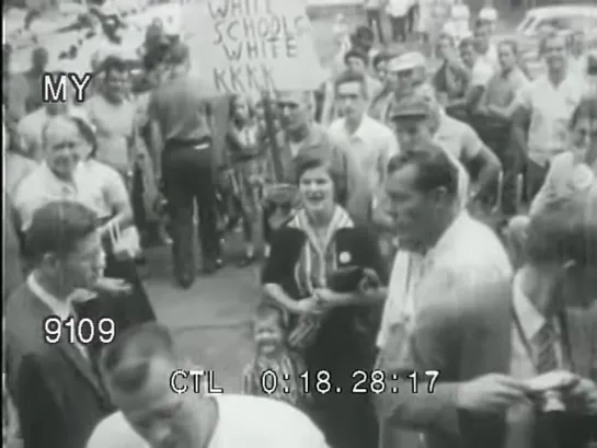 1960s School Integration and KKK Protests (Silent)