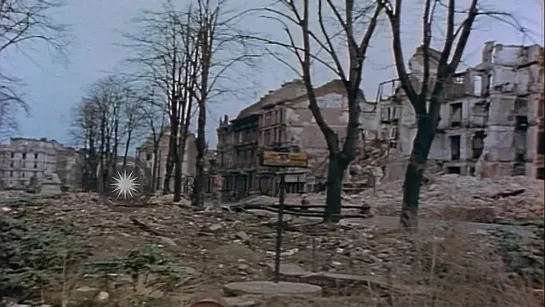 Bombed city of Cologne in Germany during World War II; view of Cologne Cathedral ...HD Stock Footage