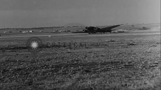 Squadron of Bf-110 twin engine heavy fighter aircraft and Junkers Ju 86 attack...HD Stock Footage