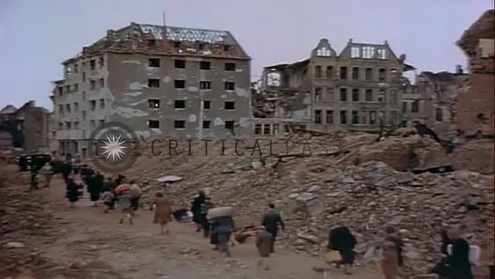 Bombed city of  Cologne in Germany during World War 2 HD Stock Footage