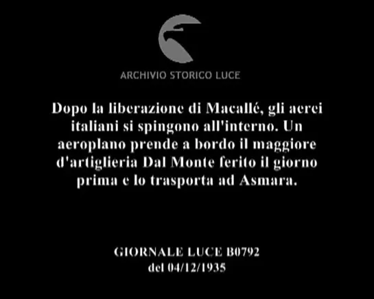 Dopo la liberazione di Macallé, gli aerei italiani si spingono allinterno. Un aeroplano prende a [XLASRVIrLQY]