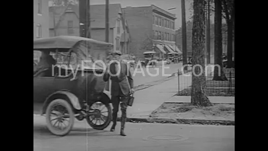 1920s Pedestrian Traffic in New York City Times Square