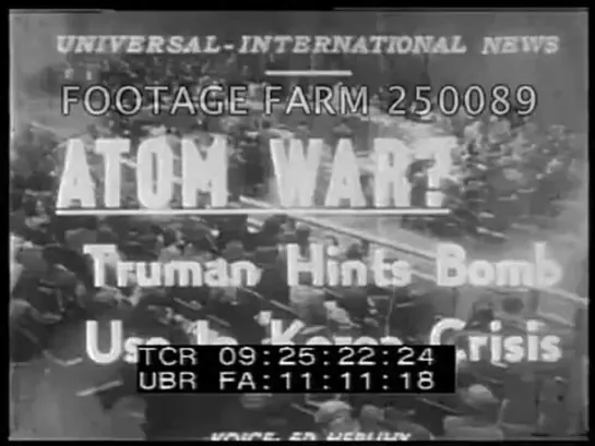 Korean War - 1950_ Atom War Truman Hints Bomb 250089-24 _ Footage Farm [nGn9k1e2Pdw]