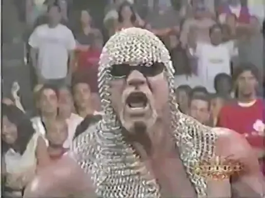 WCW Nitro: Scott Steiner Attacks Booker T & Goldberg JackHammer's Midajah (14 Августа 2000)