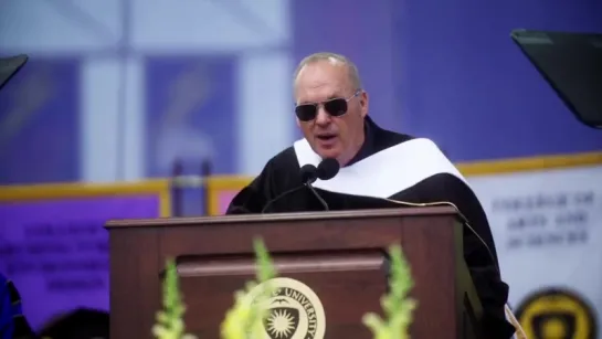 Michael Keaton closed his commencement speech at Kent State with