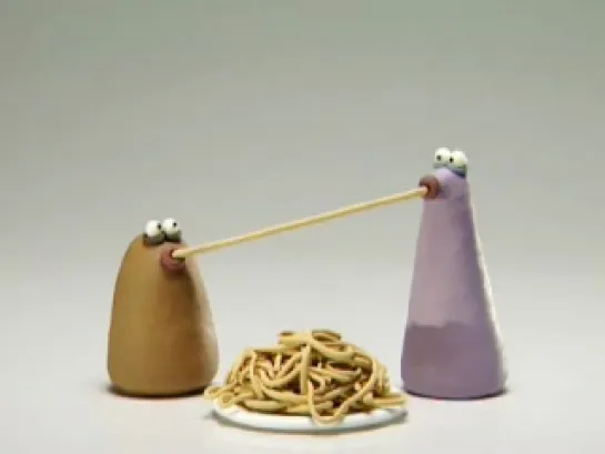 Purple And Brown Eating Spaghetti Nickelodeon