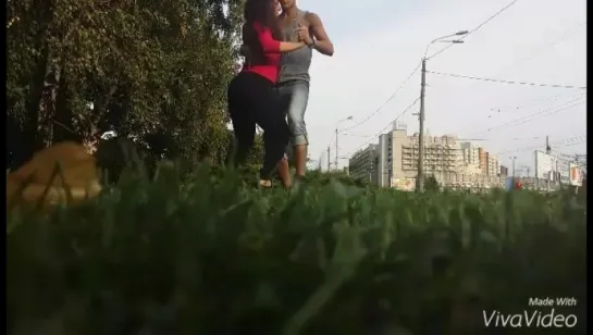 kizomba in grass. Alex & Darina